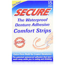 Secure, Denture Adhesive Comfort Strips - 15 Ct
