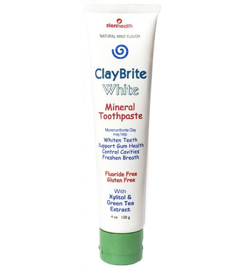 Zion Health ClayBrite White Toothpaste Non Fluoride - 4 oz.