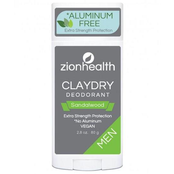Claydry Deodorant Men, Sandalwood - 2.8 oz.Zion Health - My Vendor