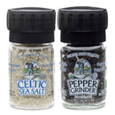 Selina Naturally, Celtic Sea Salt (Light grey) & Pepper Mini Grinder set - 1.8 oz.